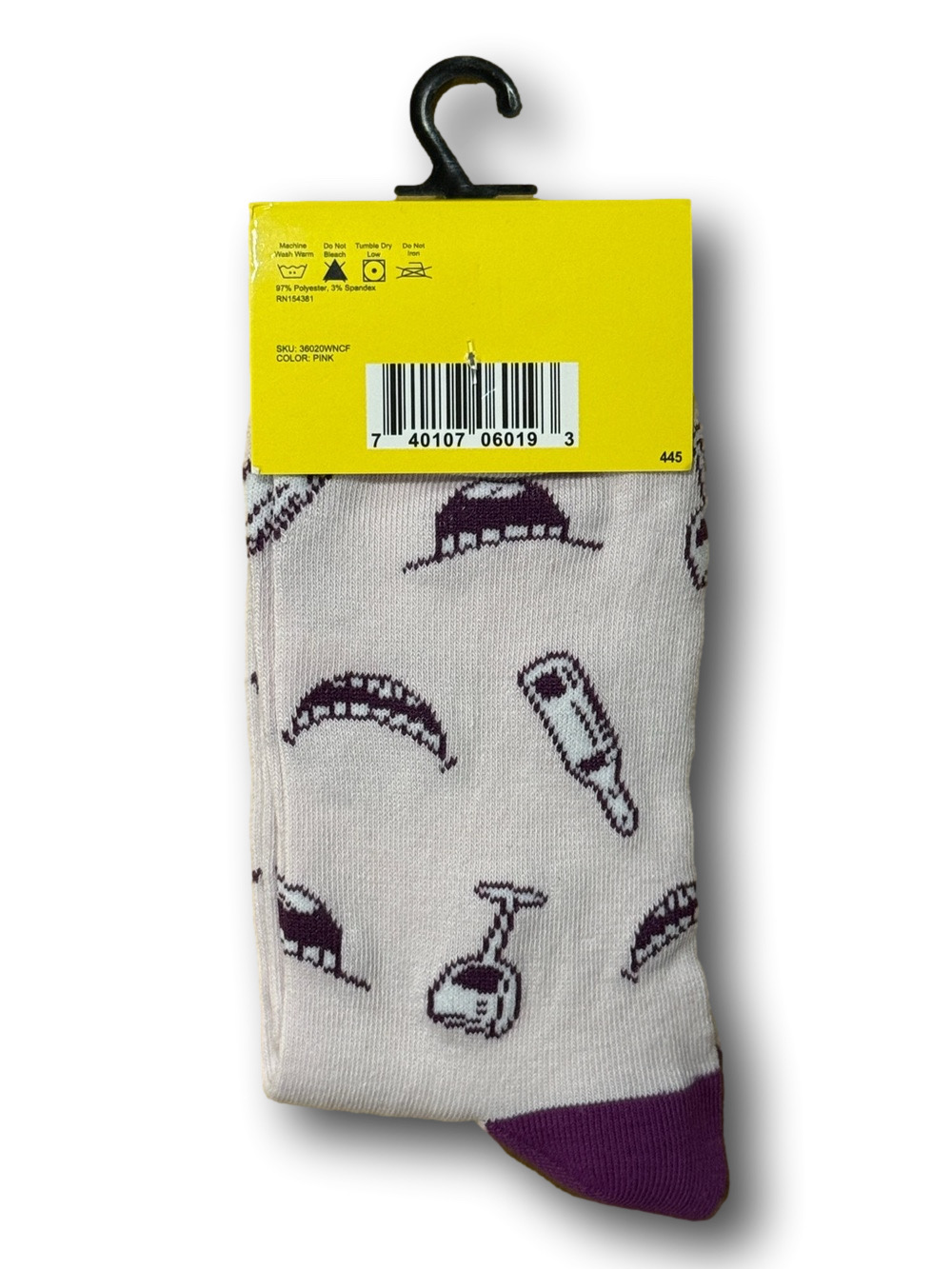 3/$15 Wine Bottles "Wine A Little, Laugh A Lot" Funny Novelty Crew Socks - NWT - Picture 2 of 3